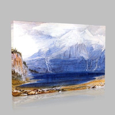 Edward Lear-An Alpine Lake  Canvas 