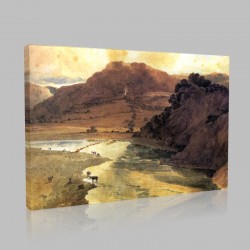 Thomas Girtin- Near Bolton Abbey  Stampa su Tela 