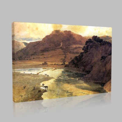 Thomas Girtin- Near Bolton Abbey  Stampa su Tela 