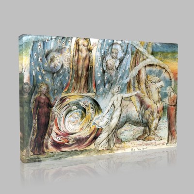 William Blake- Beatrice on Her Car Speaks to Dante  Stampa su Tela 
