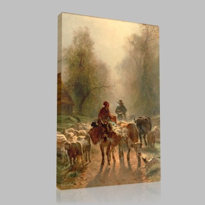 Constant Troyon-On the Way to the Market Canvas