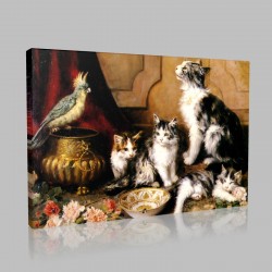 Jules Leroy-A Small Family Stampa su Tela