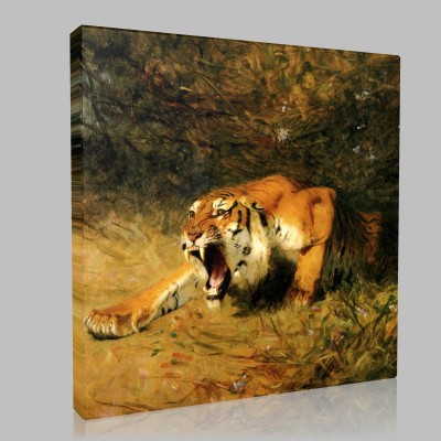 Gustave Surand-Leaping tiger Canvas Gustave Surand-Leaping tiger Canvas