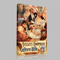 Mucha-Cookies Lefèvre-Utile Stampa su Tela