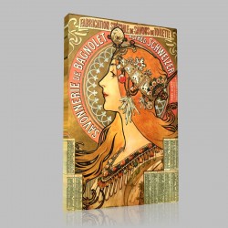 Mucha-Fair Byzantine head Stampa su Tela