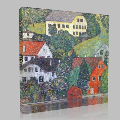 Gustav Klimt-Houses at Unterach Canvas