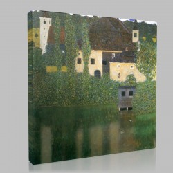 Gustav Klimt-Unterach Manor on the Attersee Lake Stampa su Tela