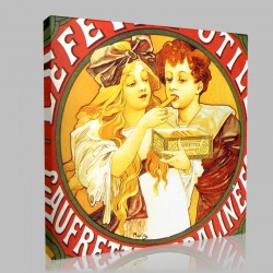 Mucha-Gaufrettes packing Stampa su Tela