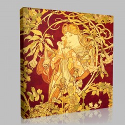 Mucha-The injury with the daisy Stampa su Tela