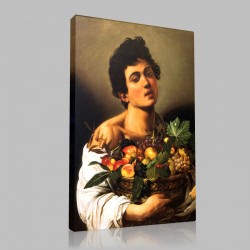 Caravaggio-Garçon à la corbeille de fruits Stampa su Tela