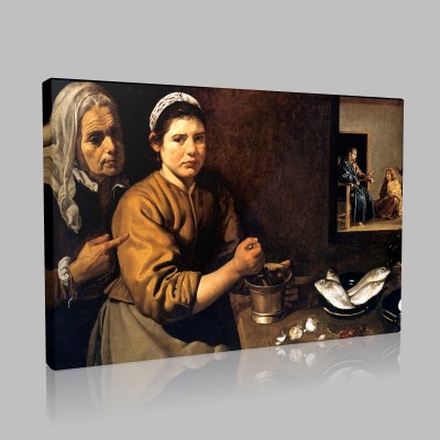 Diego Velázquez-Le Christ chez Marthe et Marie Canvas