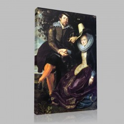 Rubens-Fernand Léger and Isaelle Brant under an arbor of chèvrefeuille Stampa su Tela