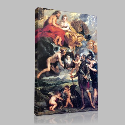 Rubens-Henri IV receives the portrait of Marie de Médicis Stampa su Tela