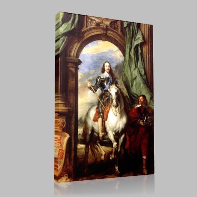Antoine van Dyck-Charles Ier à cheval avec Monsieur de Saint Antoine Canvas