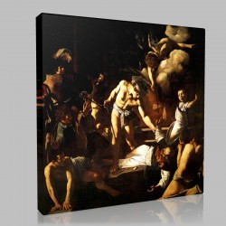 Caravaggio-Martyre de saint Mathieu Stampa su Tela