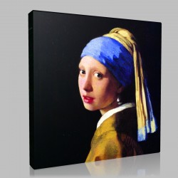 Johannes Vermeer-Girl with pearl earring Stampa su Tela