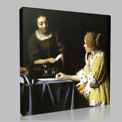 Johannes Vermeer-Mistress and Maid Stampa su Tela