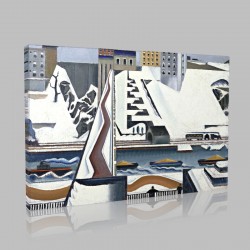 Preston Dickinson-Harlem River Stampa su Tela