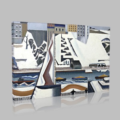 Preston Dickinson-Harlem River Stampa su Tela