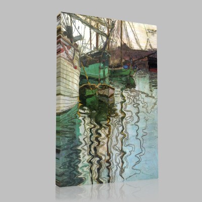Egon Schiele-Bateaux à voiles sur mer tournementée Canvas