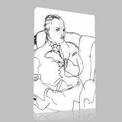Egon Schiele-Etude préliminaire pour le portrait du Dr Hugo Koller Stampa su Tela