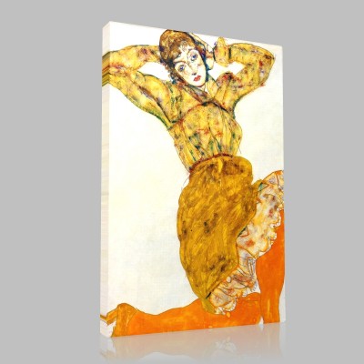 Egon Schiele-Femme aux bas orange Canvas
