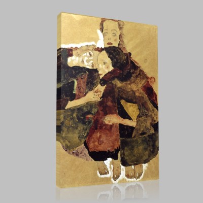 Egon Schiele-Group of three girls Canvas