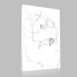 Egon Schiele-La Mère et l'Enfant Stampa su Tela