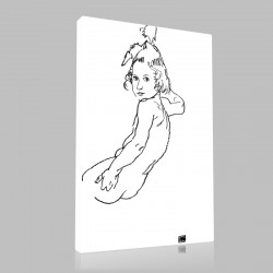 Egon Schiele-Nu de jeune filles Stampa su Tela