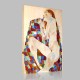 Egon Schiele-Nu féminin sur couverture bariolée Canvas