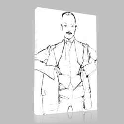 Egon Schiele-Portrait d'Arthur Roessler Stampa su Tela
