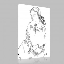 Egon Schiele-Portrait d'Eva Benesch Stampa su Tela