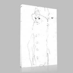 Egon Schiele-Portrait de Gerta Schiele Stampa su Tela