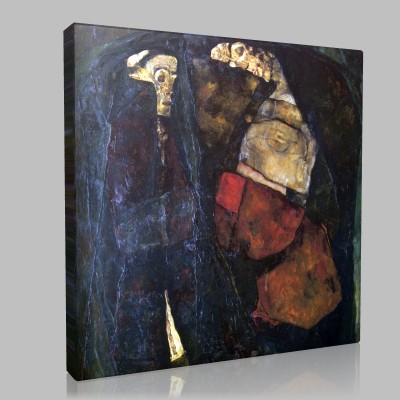 Egon Schiele-La Grossesse et la mort Canvas
