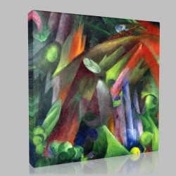 Franz Marc-Intérieur de forêt avec oiseau Stampa su Tela