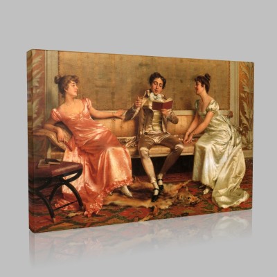 Vittorio Reggianini-The Reading Stampa su Tela Vittorio Reggianini-The Reading Stampa su Tela