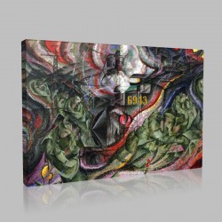Umberto Boccioni-States of Mind I The Farewells Stampa su Tela