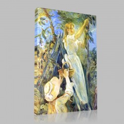 Berthe Morisot-The Cherry tree Stampa su Tela