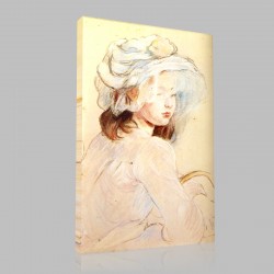 Berthe Morisot-Young girl with the basket Stampa su Tela