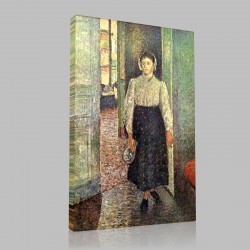 Camille Pissarro-La Jeune Bonne Stampa su Tela