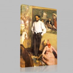 Edgar Degas-Artiste dans son atelier Stampa su Tela