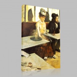 Edgar Degas-Au Café ou l'Absinthe Stampa su Tela