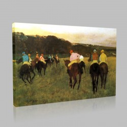 Edgar Degas-Chevaux de course à Longchamp Stampa su Tela