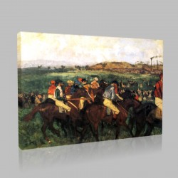 Edgar Degas-Course de gentlemen avant le départ Stampa su Tela