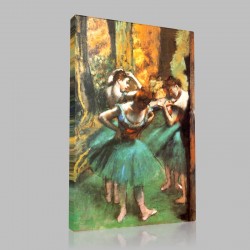 Edgar Degas-Danseuses roses et vertes Stampa su Tela