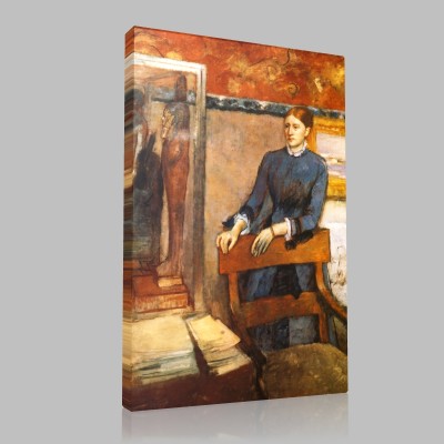 Edgar Degas-Hélène Rouart dans le bureau de son père, Madame Marin Canvas