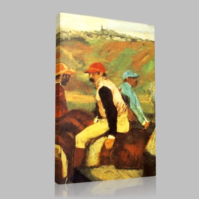Edgar Degas-Le Champs de courses, Jockeys amateurs près d'une voiture Canvas Edgar Degas-Le Champs de courses, Jockeys amateurs près d'une voiture Canvas
