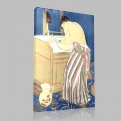 Mary Cassatt-In the Bathroom Scene Stampa su Tela