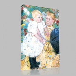 Mary Cassatt-In the Garden Stampa su Tela