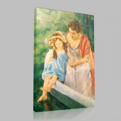 Mary Cassatt-Mother an Child in a Boat Stampa su Tela